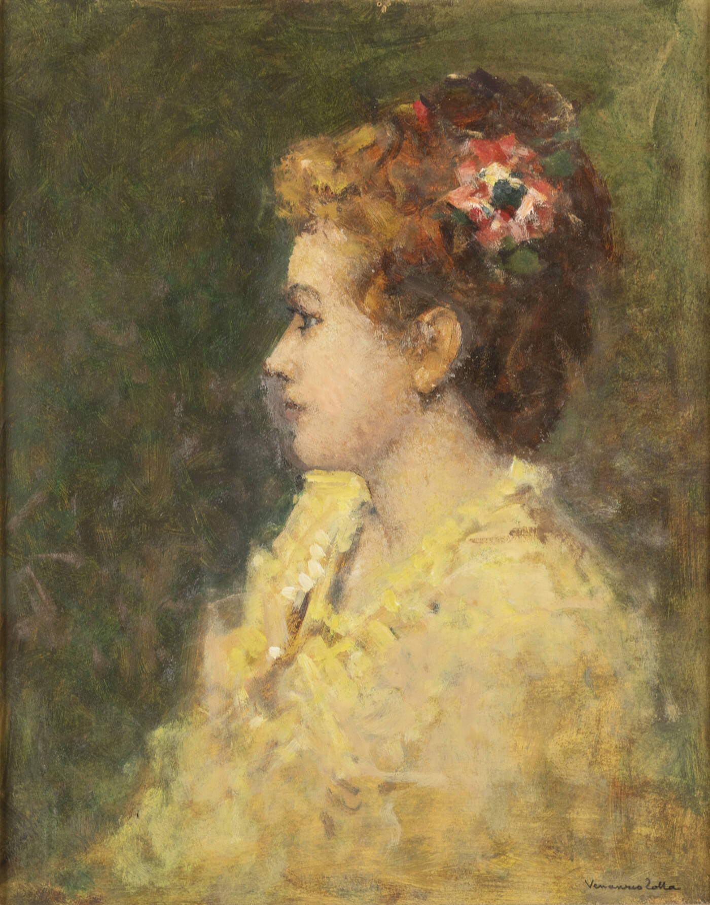 VENANZIO ZOLLA - 'Un fiore tra i capelli - ritratto dell'artista Anna Comba'