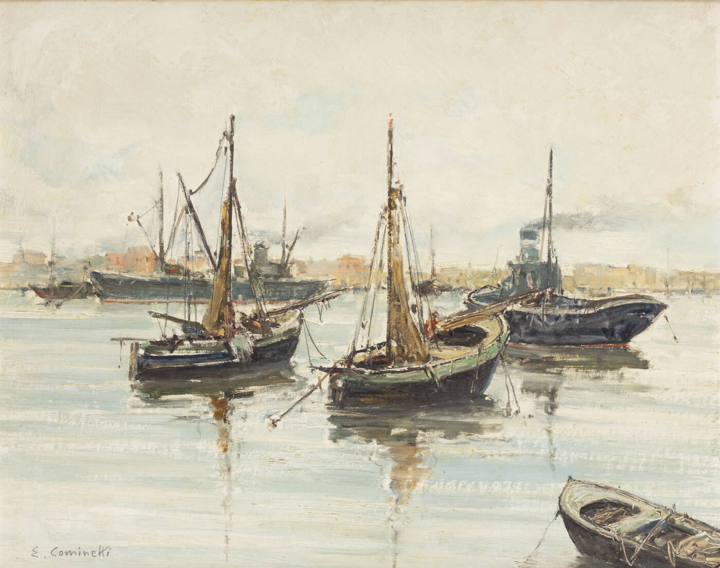 ERNESTO COMINETTI - 'Livorno. Il porto', 1973