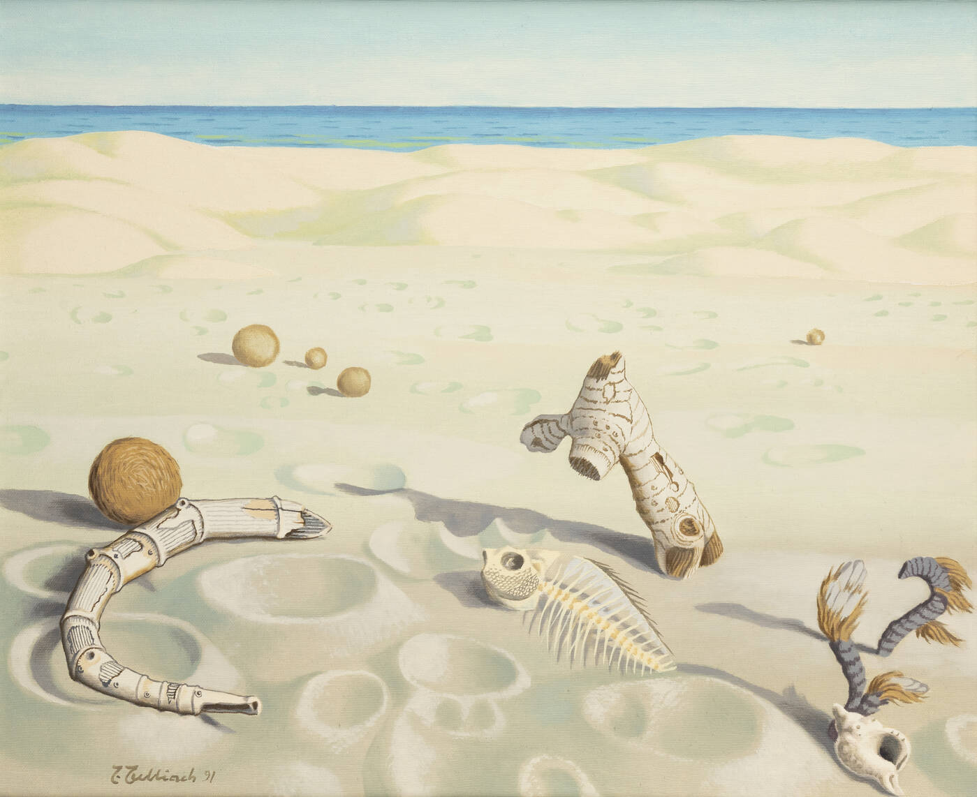 TULLIO TULLIACH - 'Lisca di pesce e relitti vegetali tra dune di sabbia' 1991