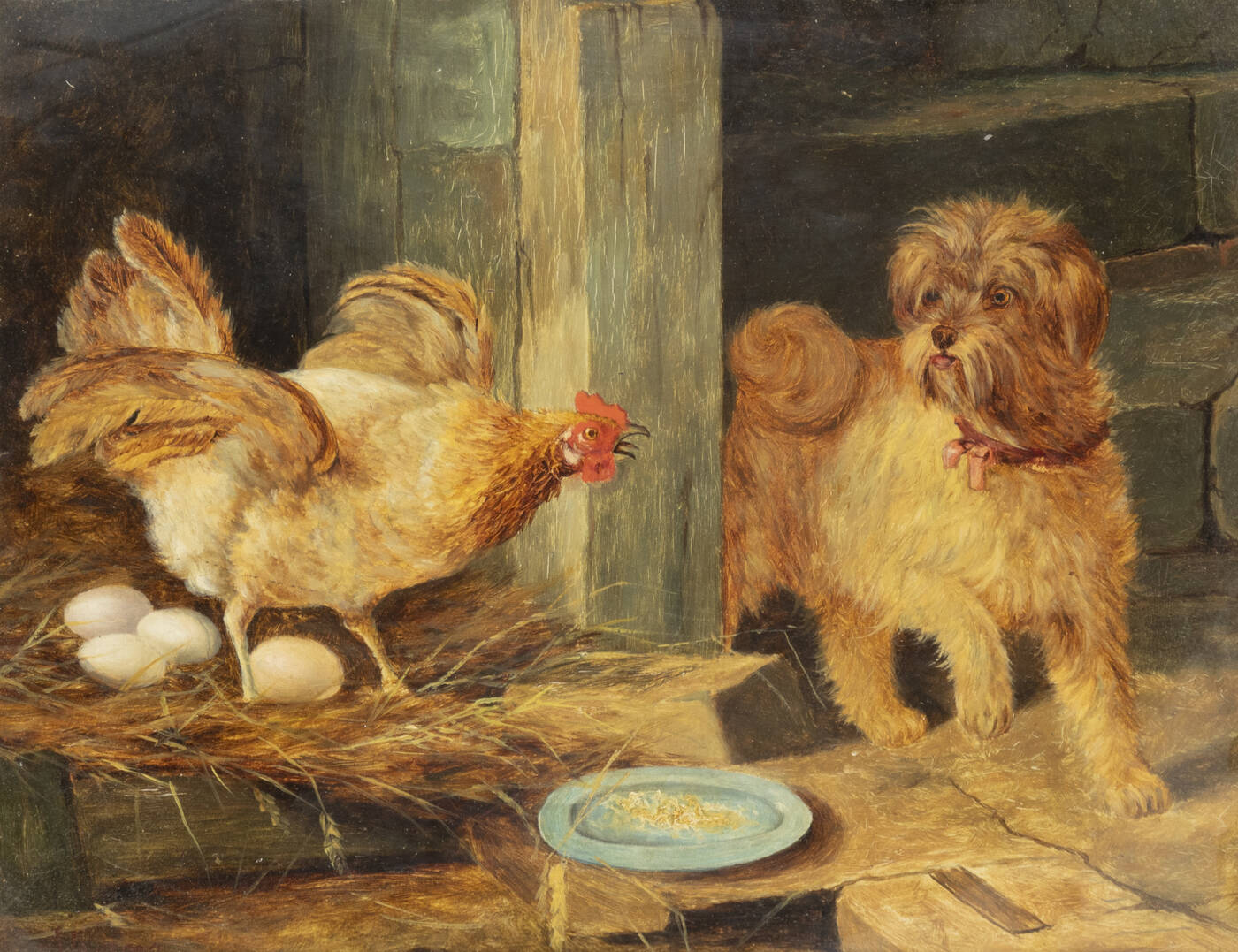 STEVENS (a firma di) - 'Gallina e cane'