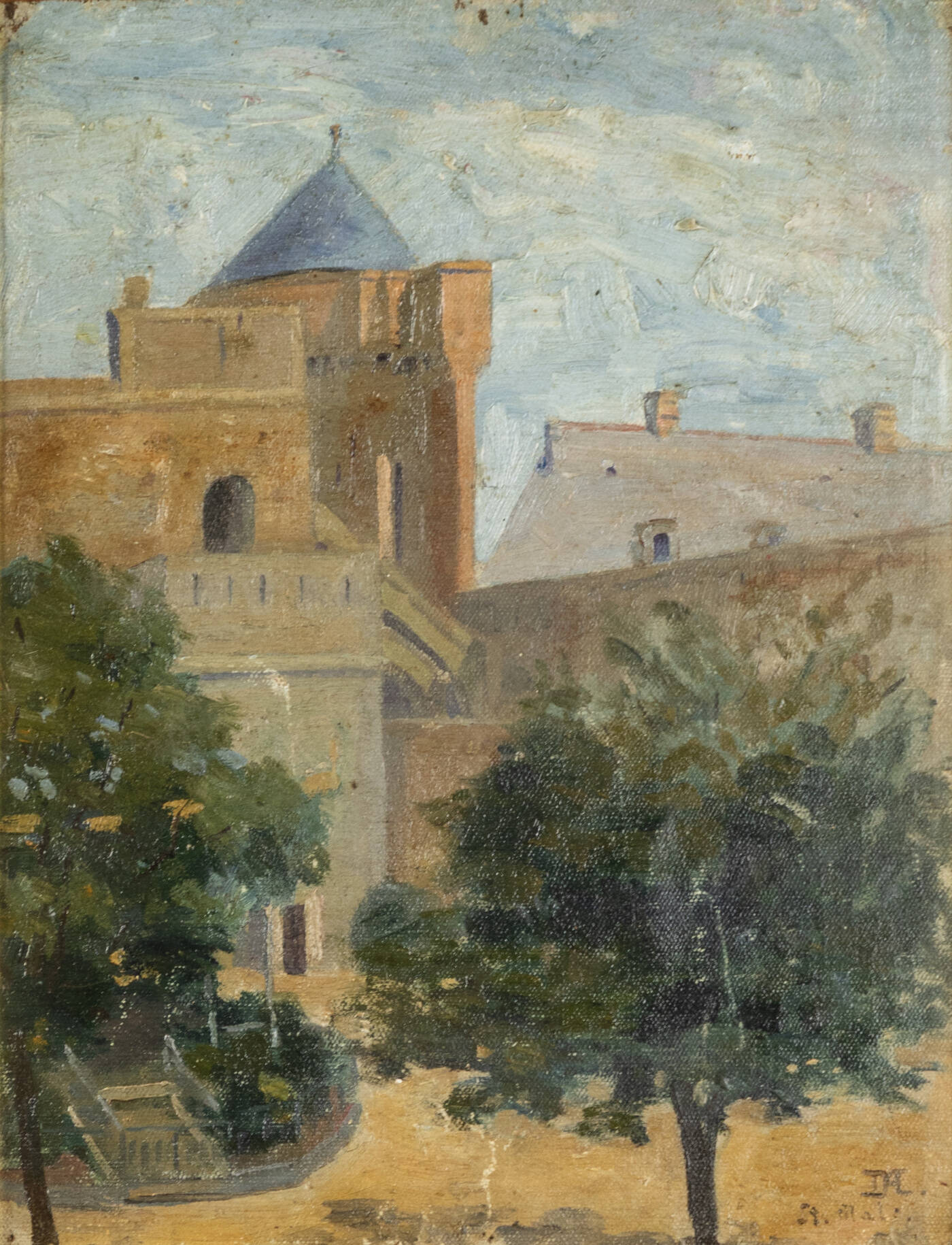 PITTORE NON IDENTIFICATO - 'Scorcio di paese'