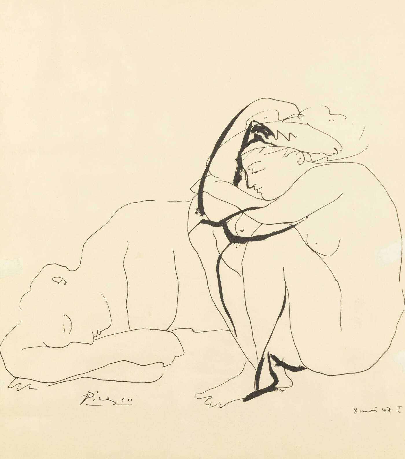PICASSO PABLO (D'après) - 'Due nudi' I maggio 1947
