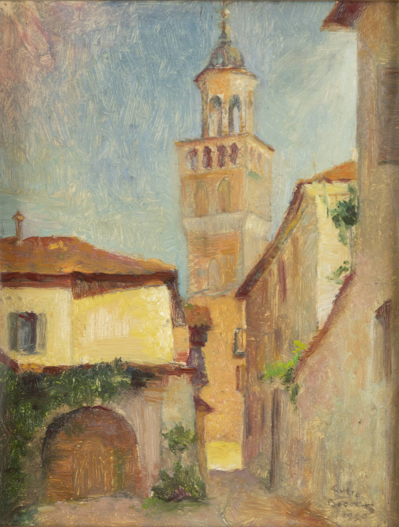 GIULIO BOETTO - 'La torre' (Casa del Pittore e chiesa di San Giovanni, Saluzzo) 1950