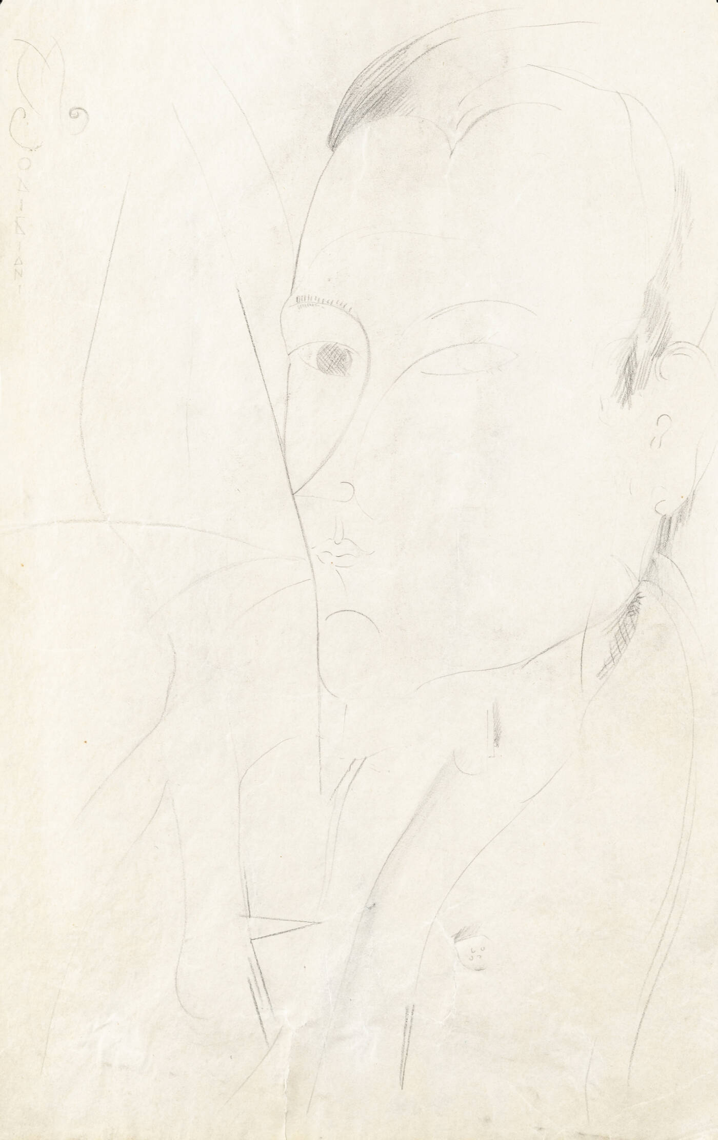 AMEDEO MODIGLIANI - 'Portrait d'homme' (1916)<br>