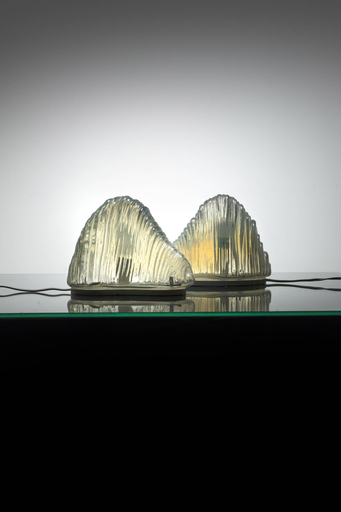 CARLO NASON - Coppia di lampade da tavolo mod. Iceberg