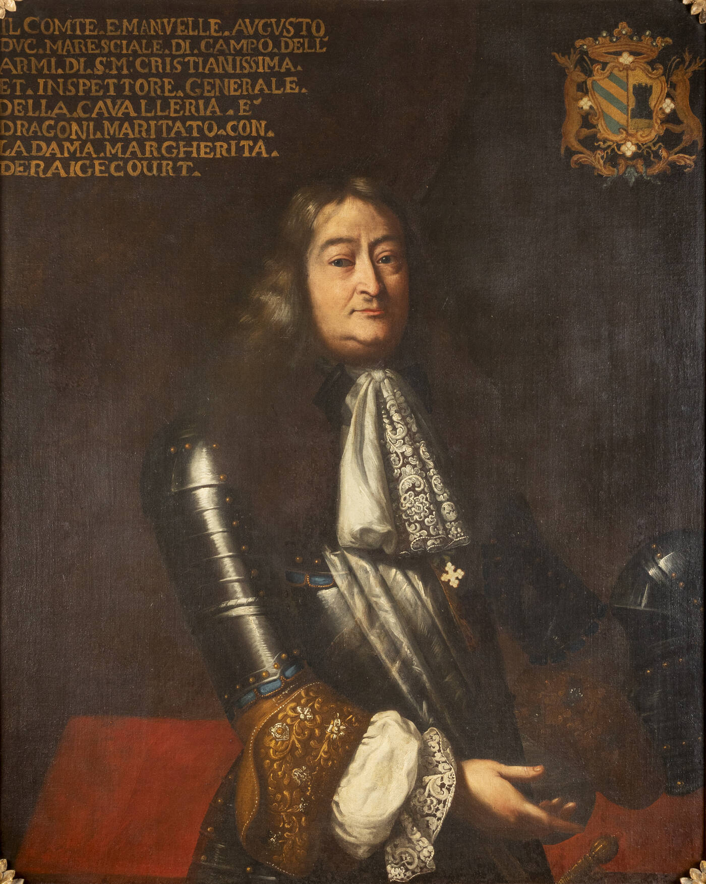 PITTORE ANONIMO - 'Ritratto del Conte Emanuele, Maresciallo di Campo e Ispettore generale della Cavalleria' XVIII secolo