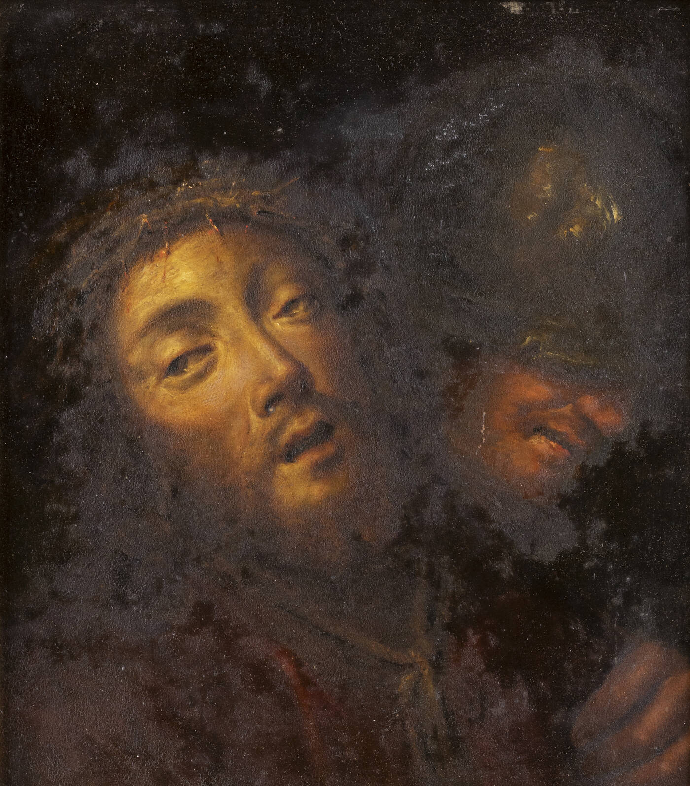 PITTORE ANONIMO - 'Cristo e armigero' XVII secolo
