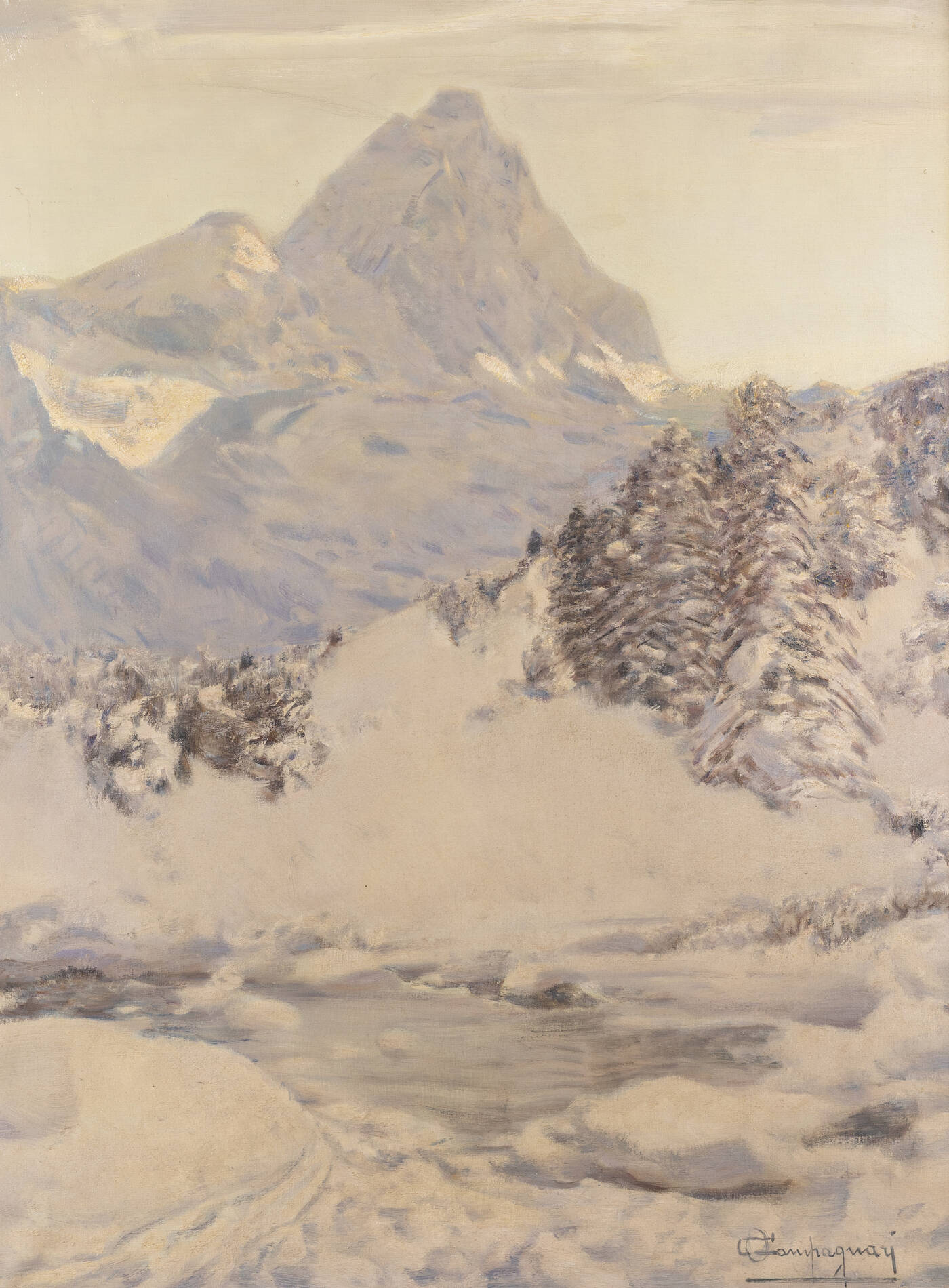 OTTORINO CAMPAGNARI - 'Cervino innevato'