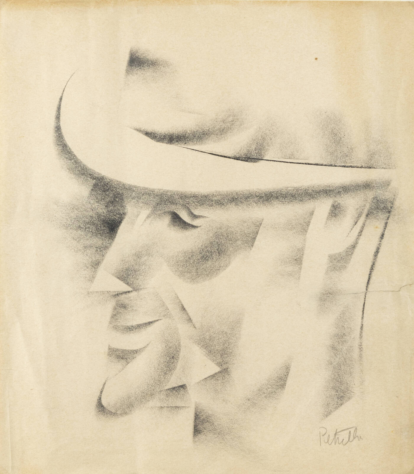 VITTORIO PETRELLA DA BOLOGNA - 'Testa d'uomo con cappello'