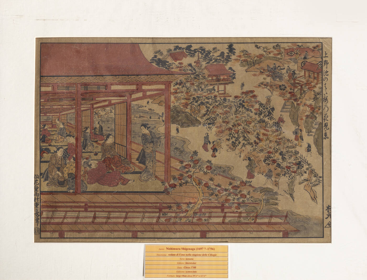 SHIGENAGA NISHIMURA - 'Veduta di Ueno nella stagione delle Ciliegie', 1740 circa