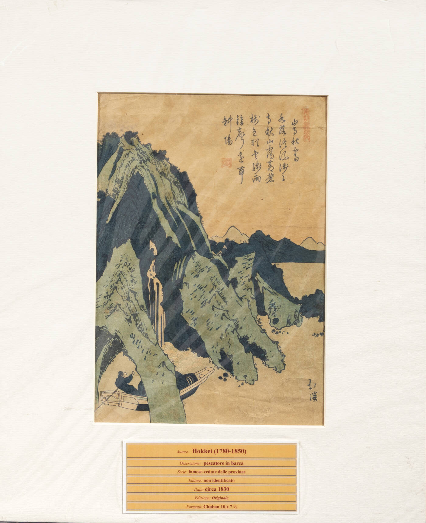 TOTOYA HOKKEI - 'Pescatore in barca', 1830 circa