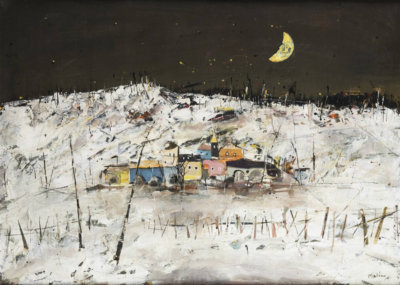 PIERO GARINO - 'Paesaggio innevato'