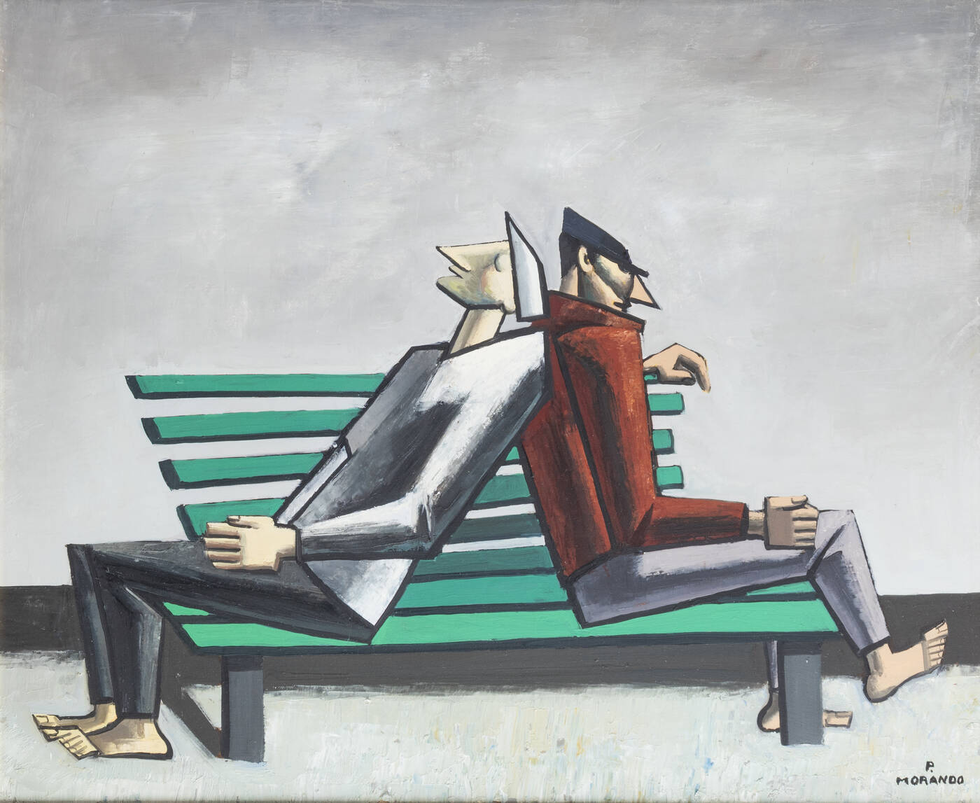 PIETRO MORANDO - 'Due mendicanti seduti sulla panchina'