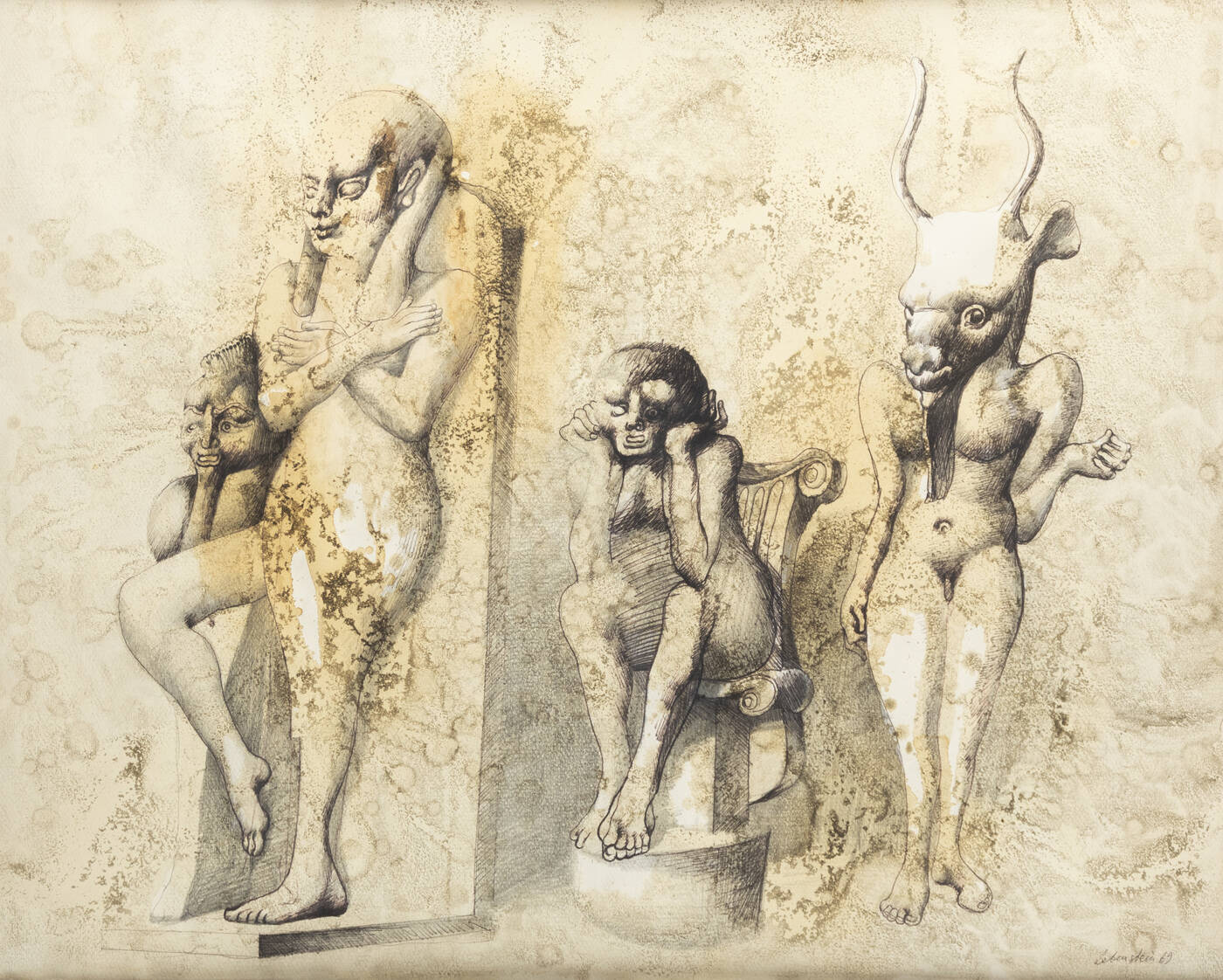 JAN LEBENSTEIN - 'Au sous-sol du Louvre'