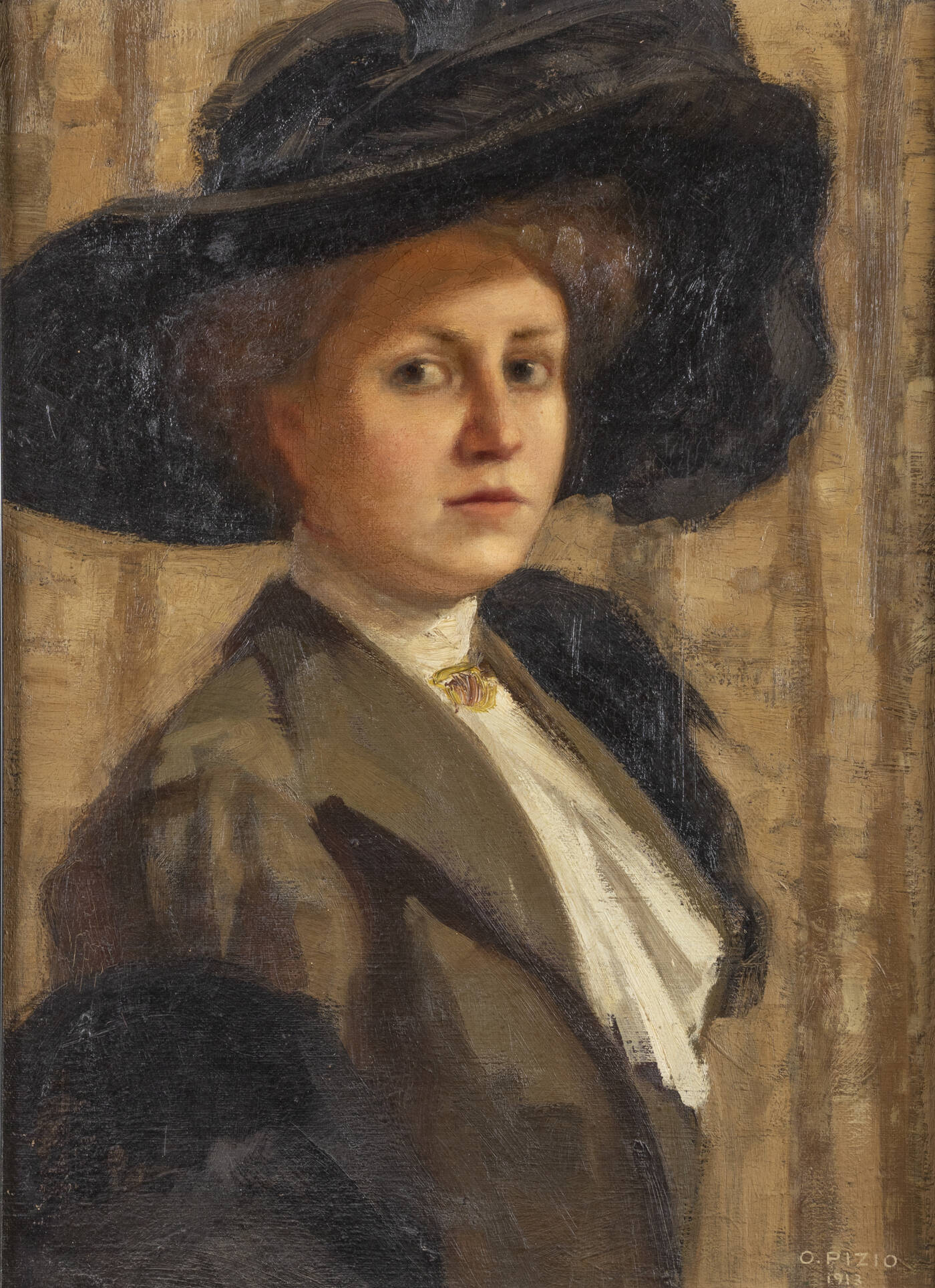 ORESTE PIZIO - 'Donna con cappello' 1913