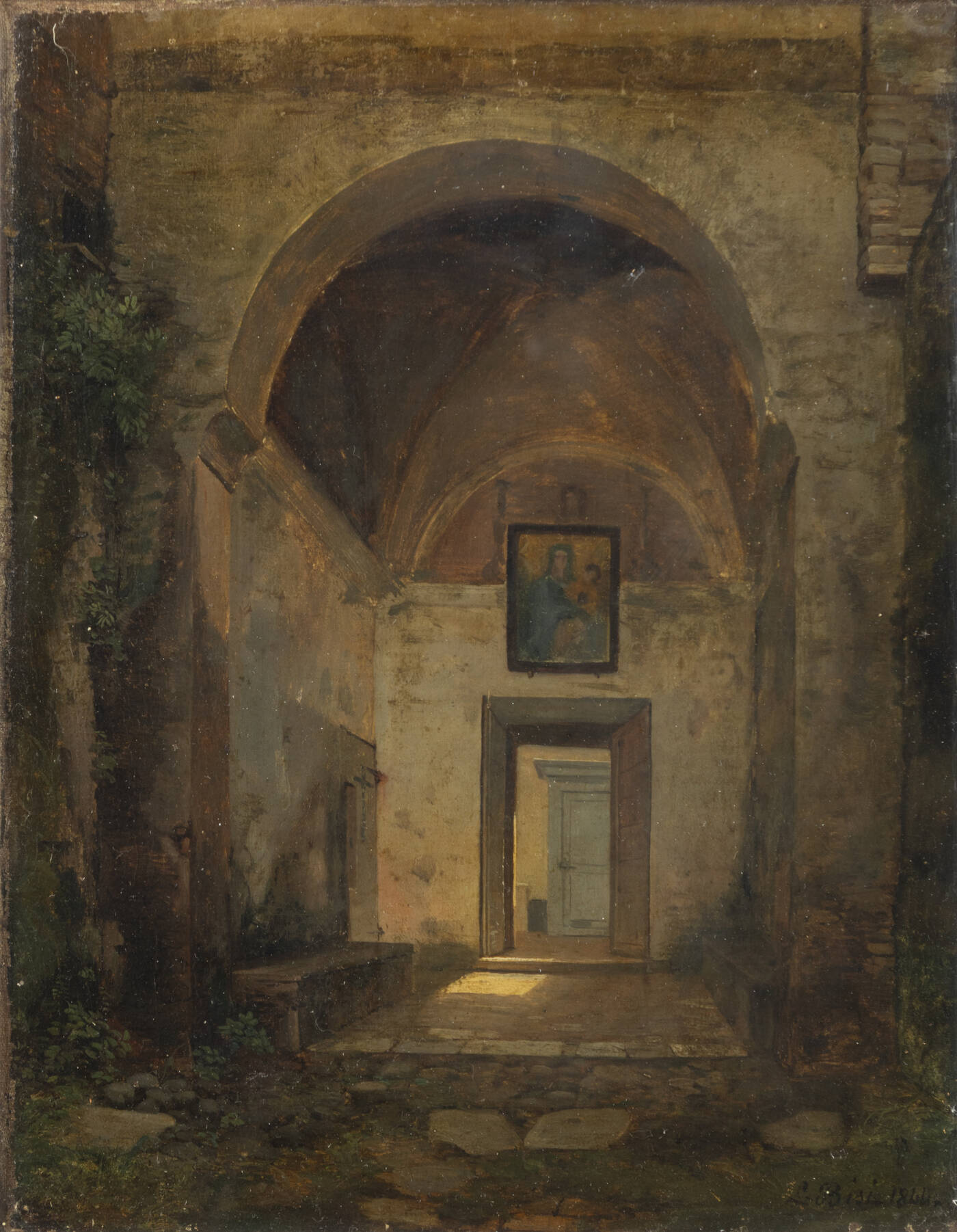 LUIGI BISI - 'Veduta di interno', 1844