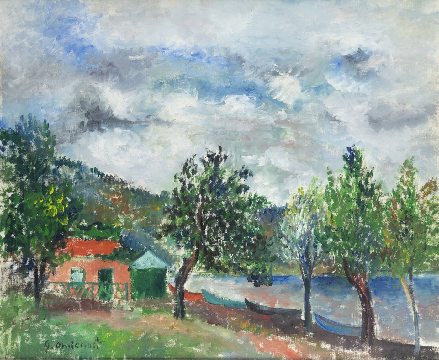 GIOVANNI OMICCIOLI - 'Anguillara (Lago di Bracciano), 1966