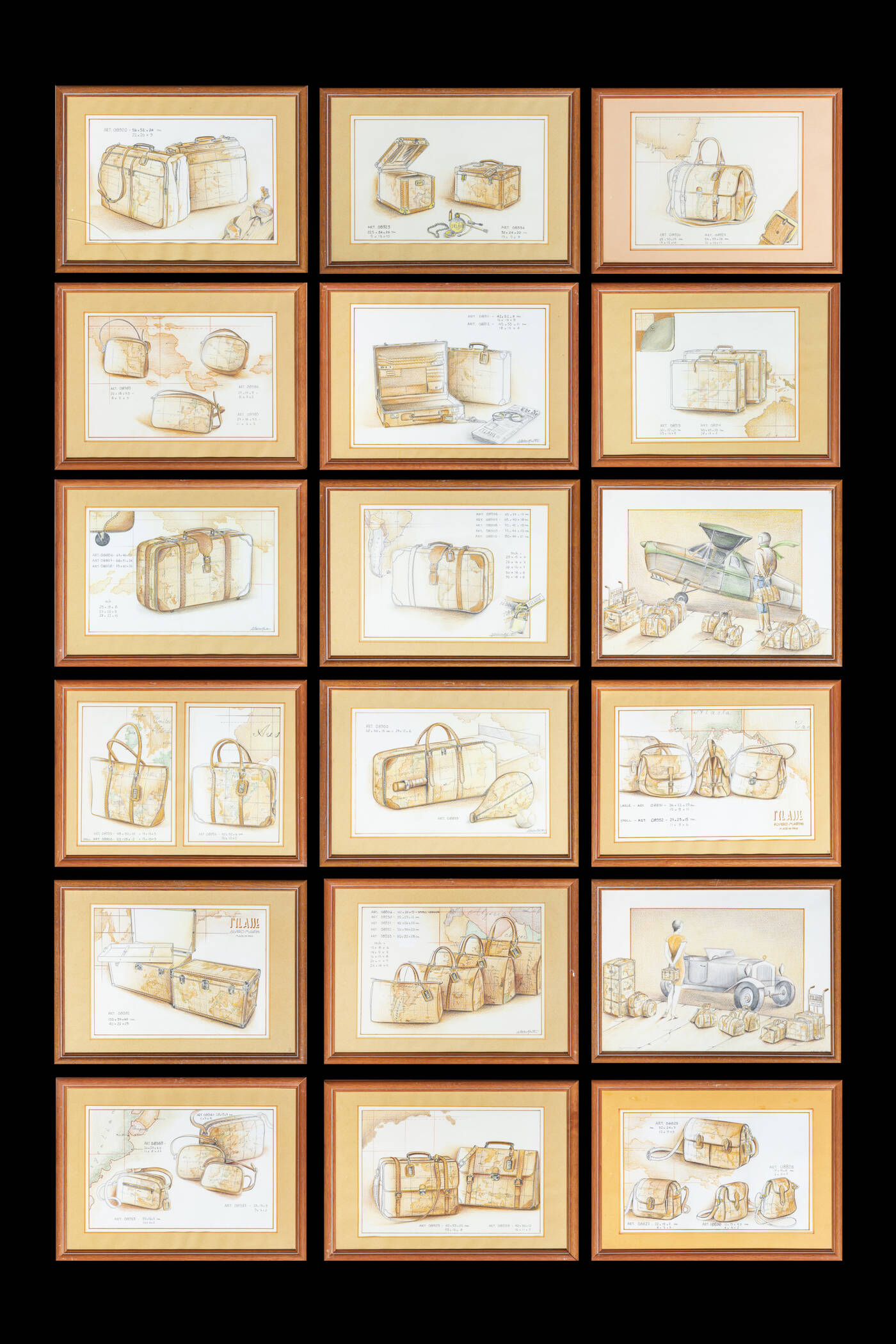 ALVIERO MARTINI - Lotto di 42 Disegni del Primo Catalogo di Prima Classe, 1990