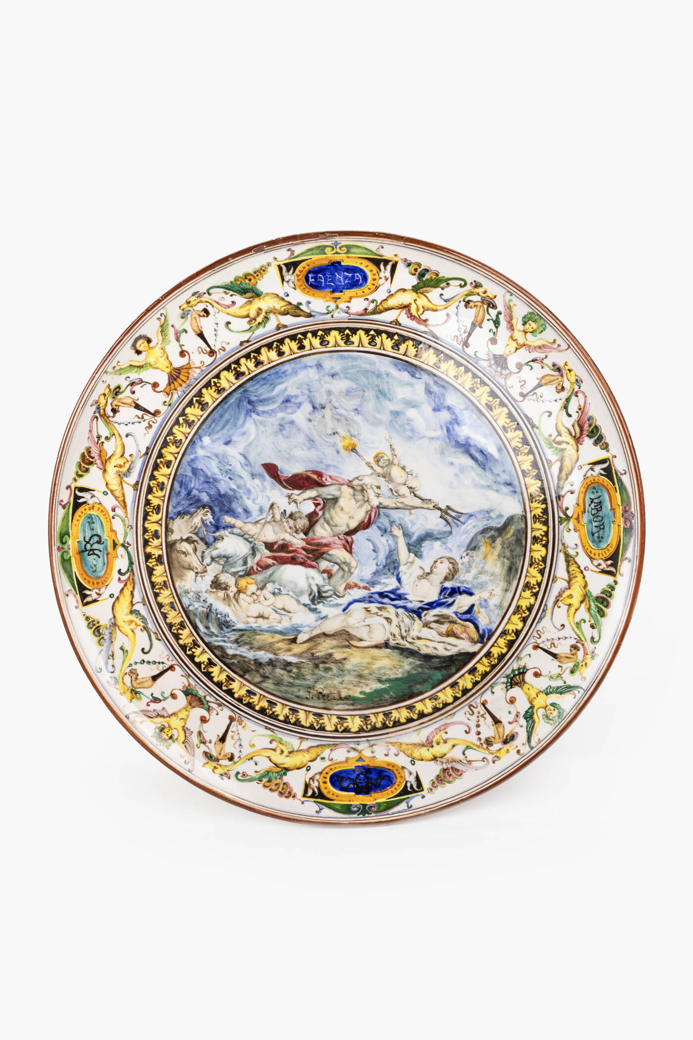 CERAMICHE DI FAENZA - 'Poseidone ed Anfitrite' XX secolo