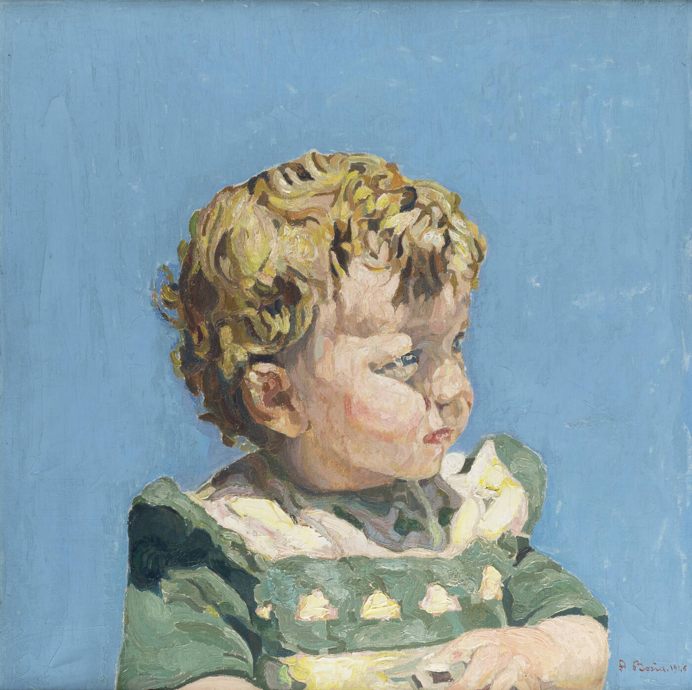 AGOSTINO BOSIA - 'Bambino su fondo celeste' 1946