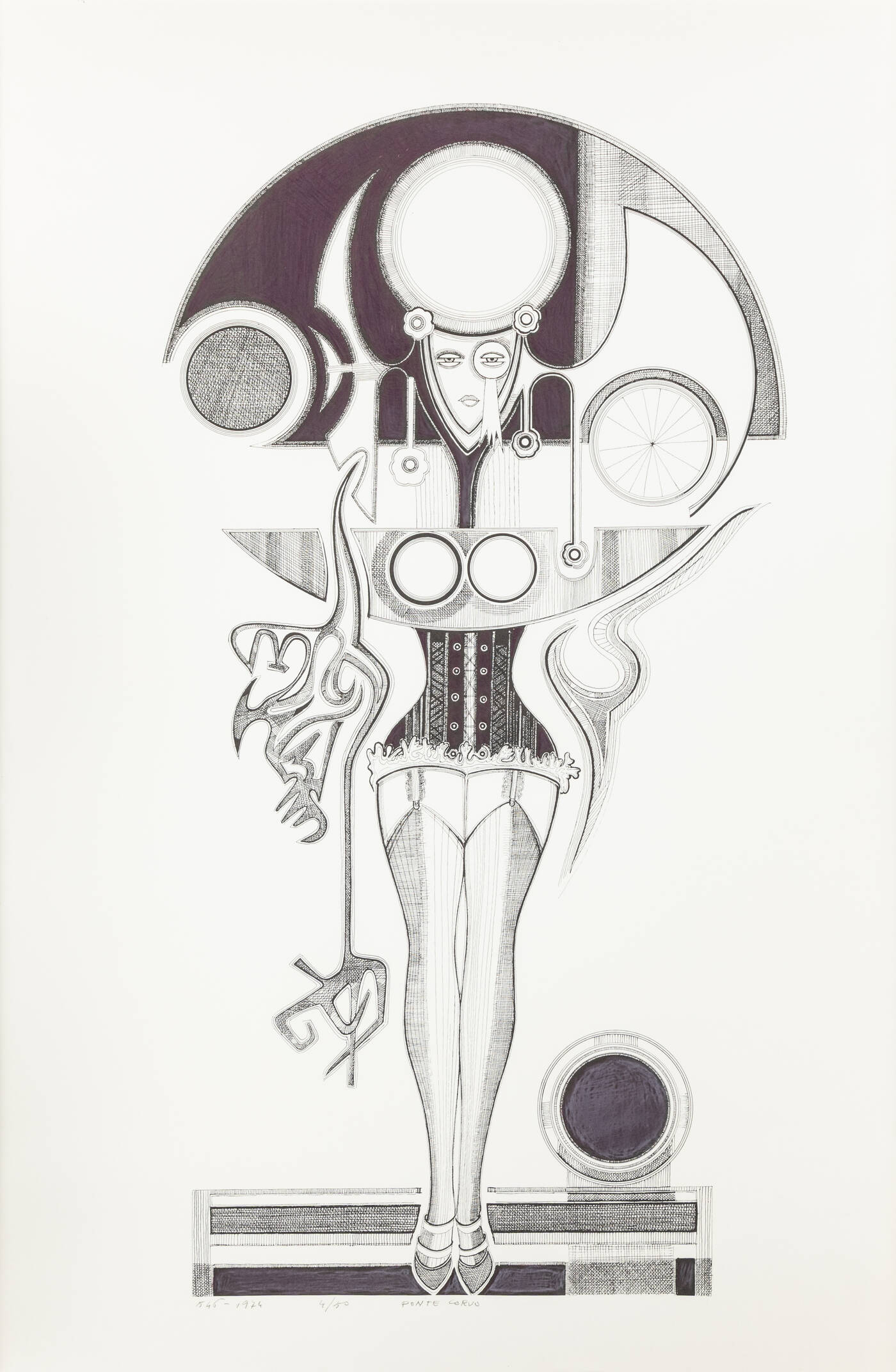 PONTE CORVO (Raffaele Pontecorvo) - 'Senza titolo' 1974