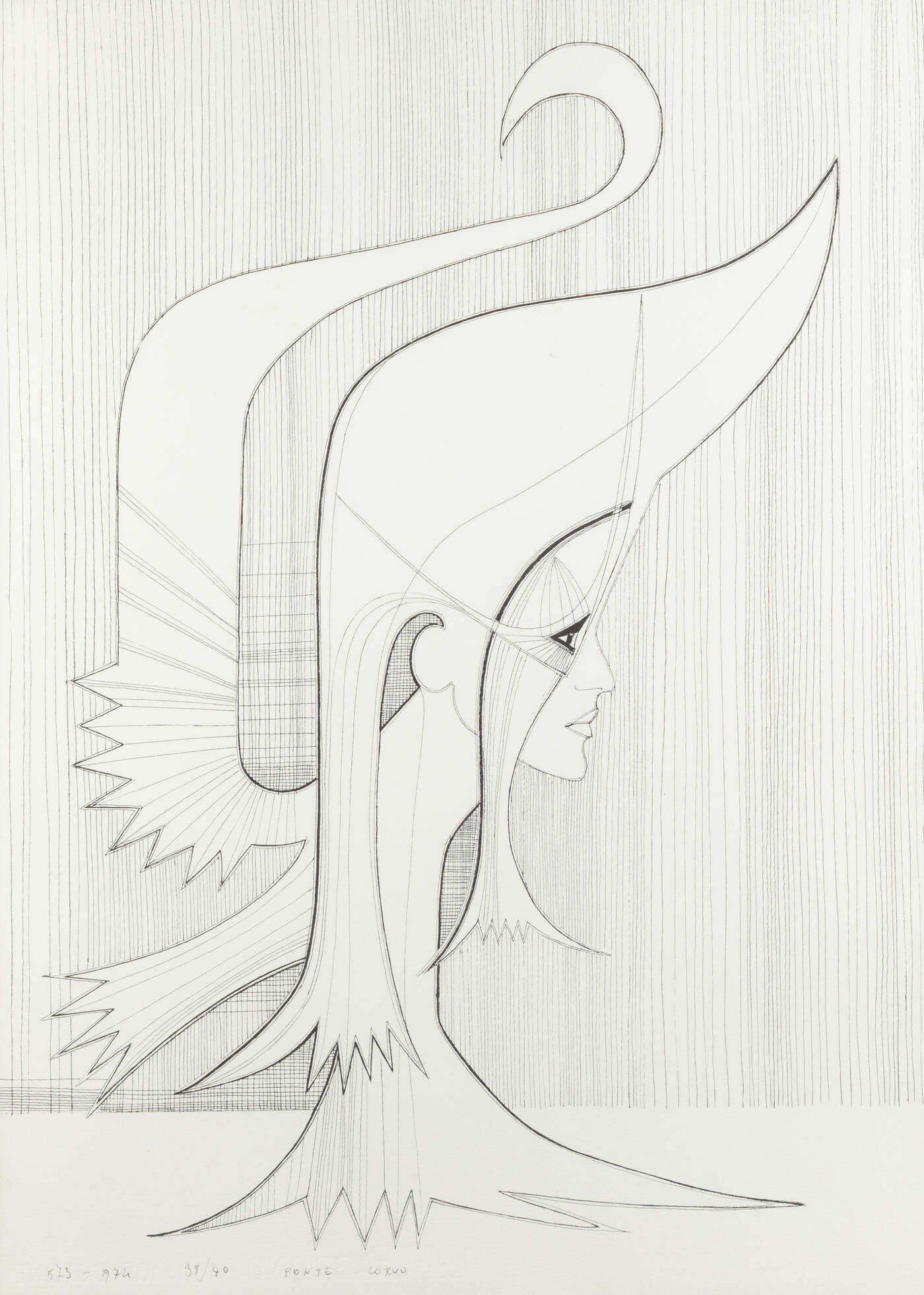 PONTE CORVO (Raffaele Pontecorvo) - 'Senza titolo' 1974