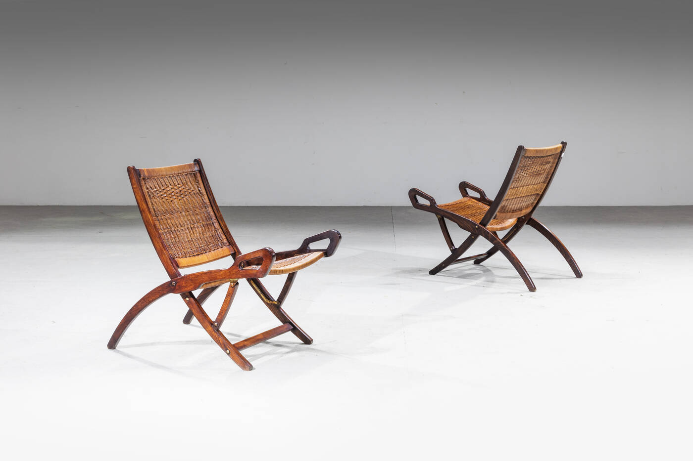 GIO PONTI - Coppia di sedie pieghevoli mod. Ninfea