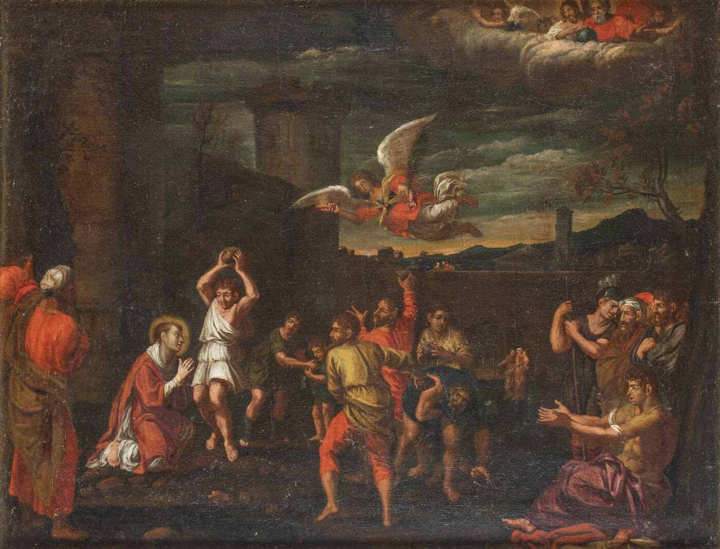PITTORE ANONIMO - 'Martirio di Santo Stefano' XVII secolo