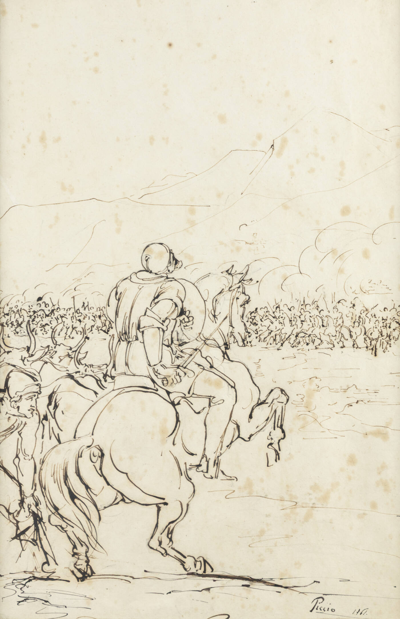 CARNOVALI GIOVANNI DETTO IL PICCIO (attribuito) - 'Campo di battaglia' 1861