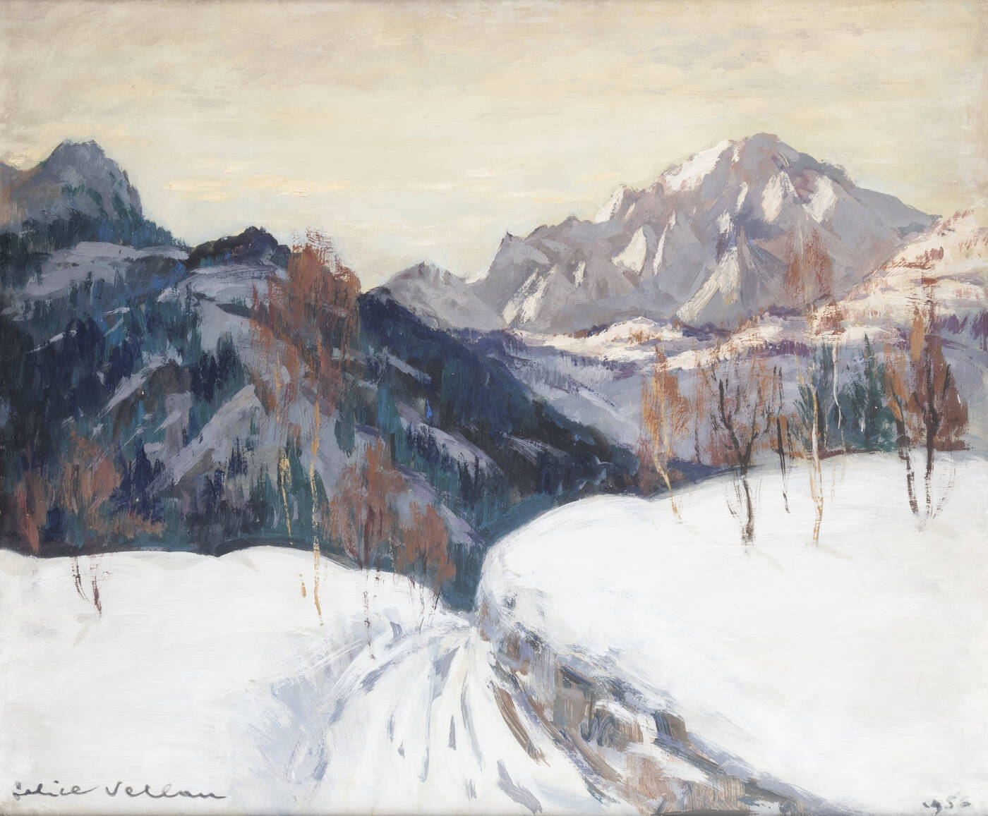 FELICE VELLAN - 'Il Monte Bianco dal Villar' 1956