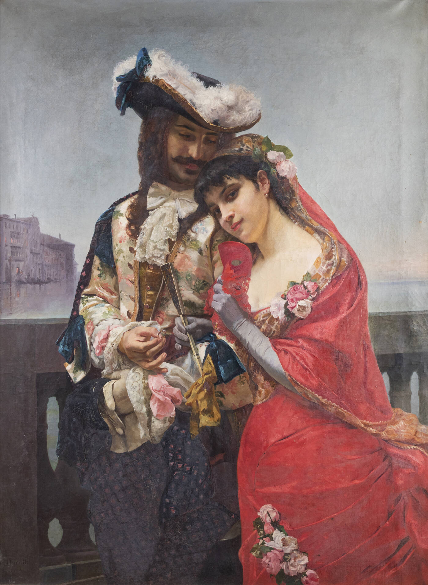 BARATTI FILIPPO - 'Corteggiamento lungo la Senna' Parigi 1884